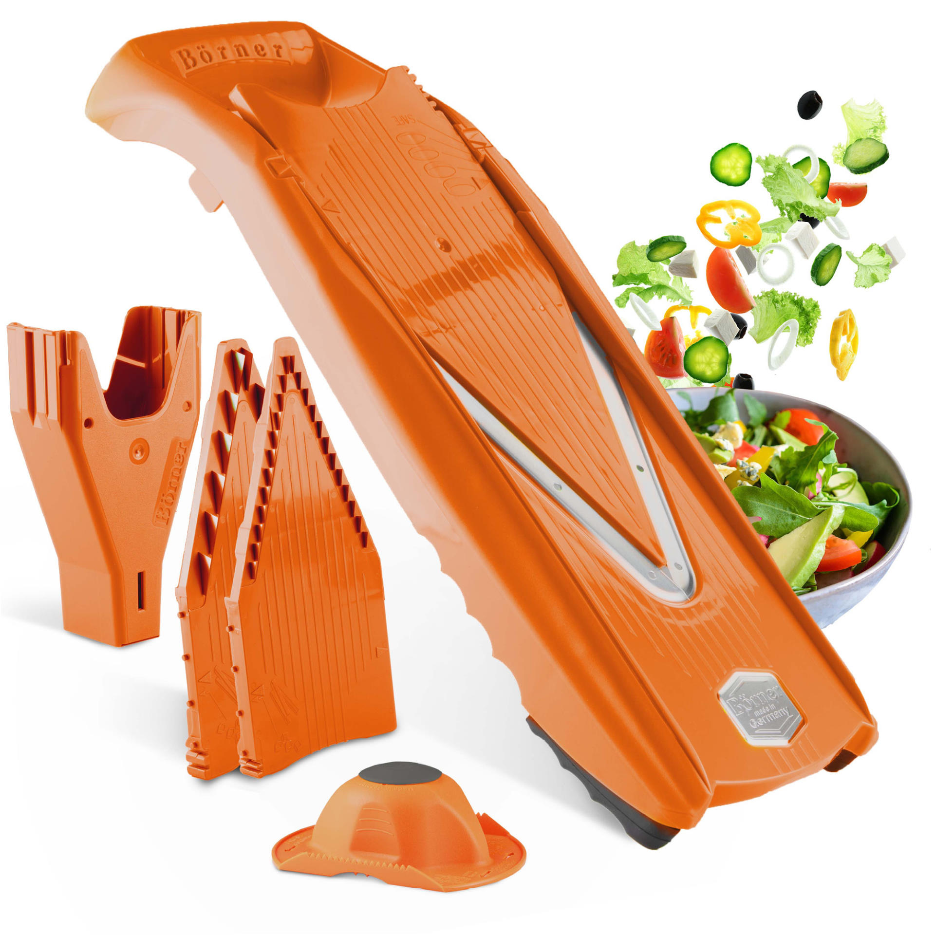  Original Borner V3 TrendLine fruit- and vegetable slicer  (Orange) : Home & Kitchen